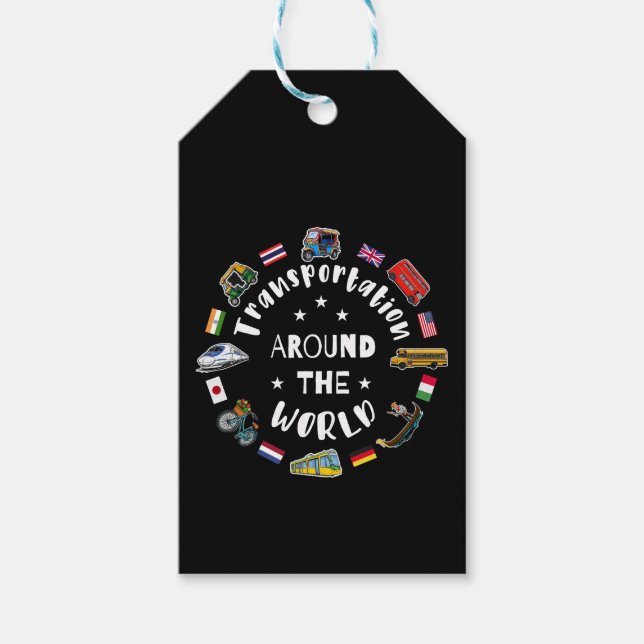 Transport värld runt presentetikett (Framsidan)
