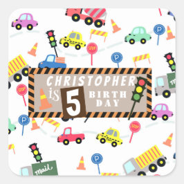 Transport White Fyrkantigt Klistermärke