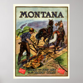 Transportaffisch för motorväg Montana Poster