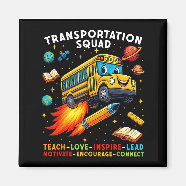 Transportationskvadron Rollig Skolbussförare Tillb Magnet (Framsidan)