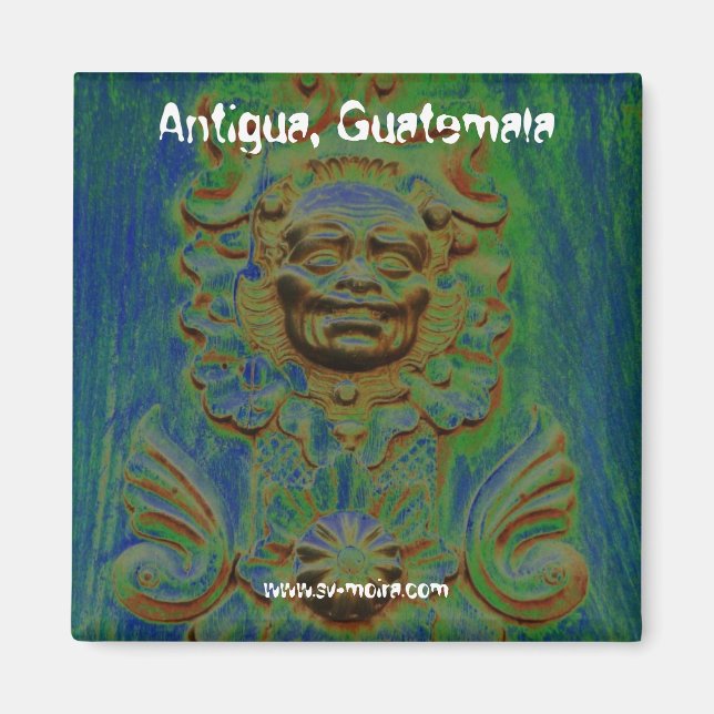 Transportdörr, Antigua, Guatemala (Solarized) Magnet (Framsidan)