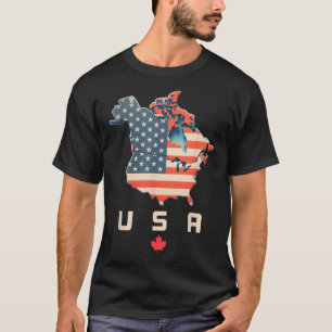 Transporten med Kanada och USA Karta - Bilaga Amer T Shirt
