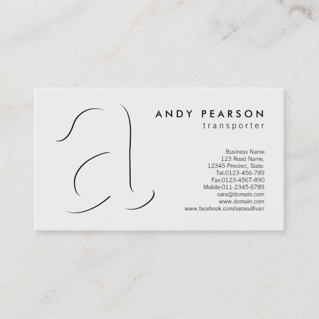 Transporter AutomotiveServices Shadow BoldMonogram Visitkort (Framsida)