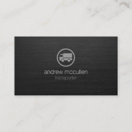 Transporter Lastbil Icon Mörk Brushed Metall Visitkort