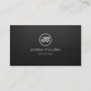Transporter Lastbil Icon Mörk Brushed Metall Visitkort