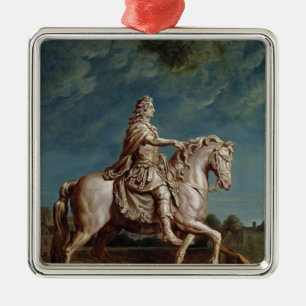 Transportering av den rid- statyn av Louis XIV Julgransprydnad Metall