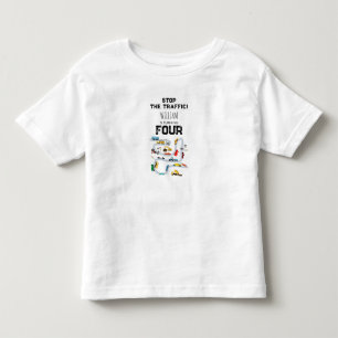 Transportfordon Bilar Stanna Trafik Födelsedag T Shirt
