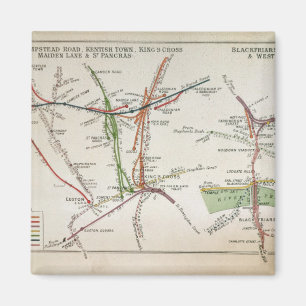 Transportkarta av London, c.1915 Magnet