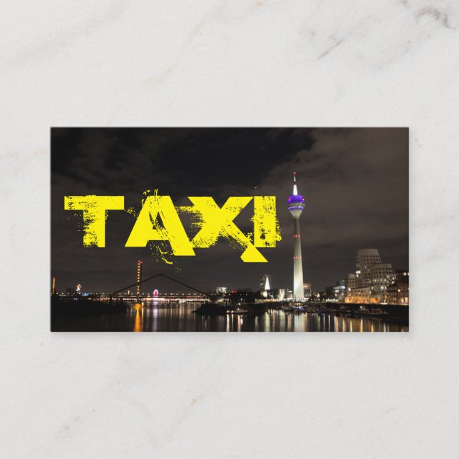 Transportör för förarhytten i taxi visitkort (Framsida)
