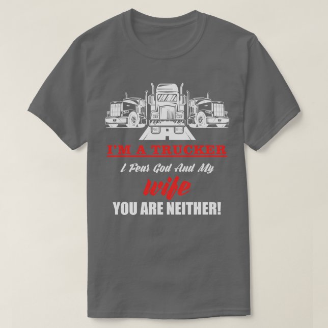 Transportör för lastbil med Lastbil-chaufförer T Shirt (Design framsida)