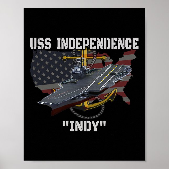 Transportör US Independence Cv-62 Cva-62 Veterans  Poster (Framsidan)