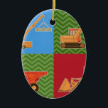 Transportskurkrollutrustning - Collage Julgransprydnad Keramik<br><div class="desc">Transportskurkrollutrustning på modernt preppy grönt sicksacksparremönster och röd slätt och blåttbakgrund. Härligt,  angenämt lyckligt ljuvt och uplifting! - Du kan personifiera och skräddarsy många av våra produkter med ditt namn,  formulerar citerar favoriten och. Bläddrande omkring! Lycklig shopping!</div>