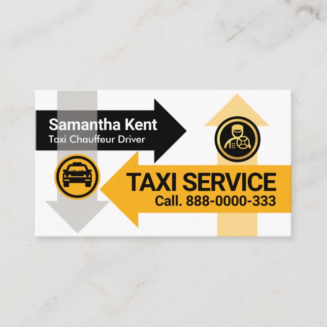 Transportvägar för taxi-pil visitkort (Framsida)