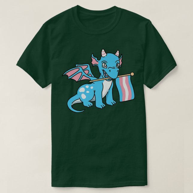 TransPride Dragon Transgender Pride  T Shirt (Design framsida)