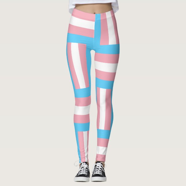 TransPride Flagga Inspired Leggings (Framsida)
