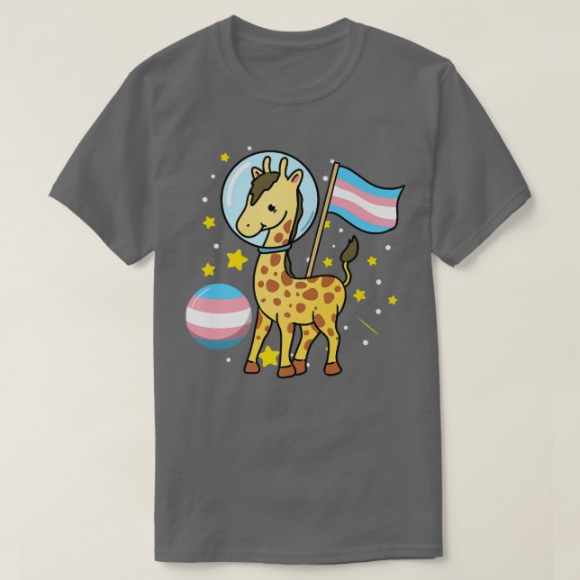 TransPridet Transgender Giraffe Astronaut Trans T Shirt (Design framsida)