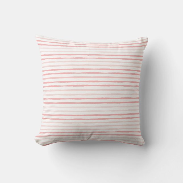 Transquil Dusty Rosa Organic Stripe Kudde (Framsida)