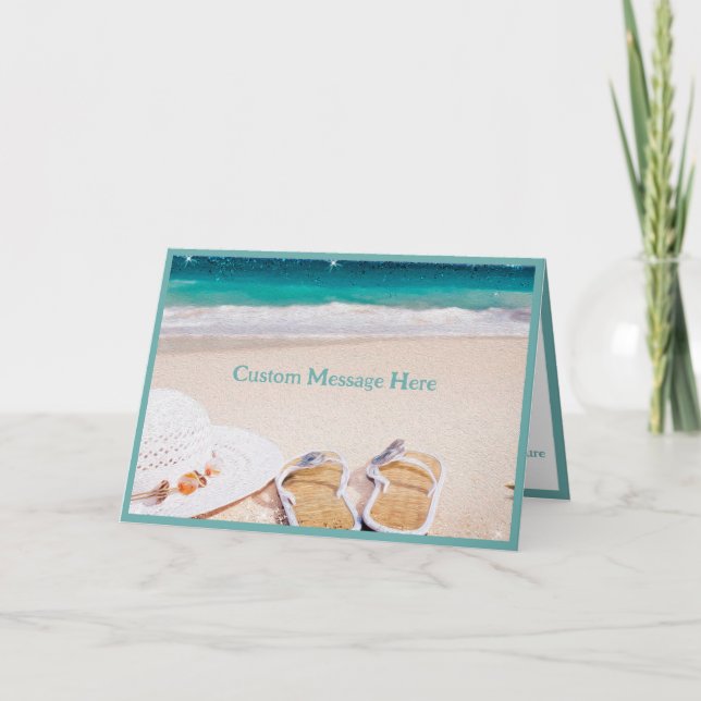 Transquil Ocean Beach: Sunhat and Sandals Serenity Kort (Framsida)