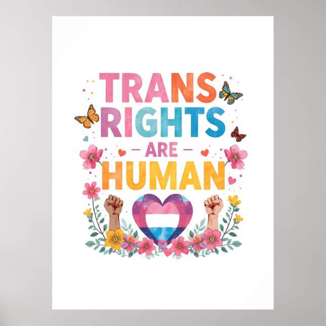 Transrättigheter Är Människorättigheter Design | H Poster (Framsidan)