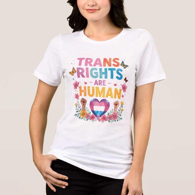 Transrättigheter Är Människorättigheter Design T Shirt (Framsida)