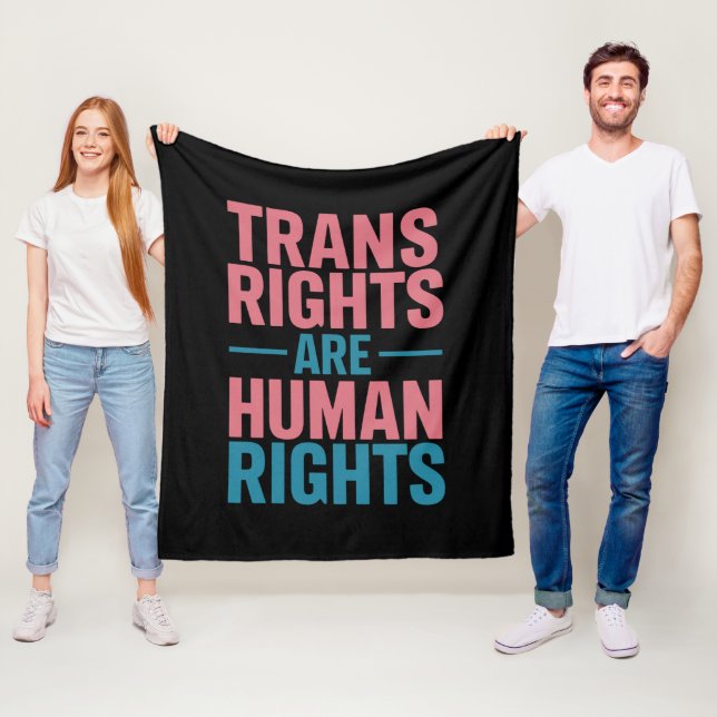 Transrättigheter är mänskliga rättigheter Transgen Fleecefilt (På plats)