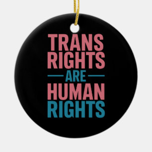 Transrättigheter Är Mänskliga Rättigheter Transper Julgransprydnad Keramik