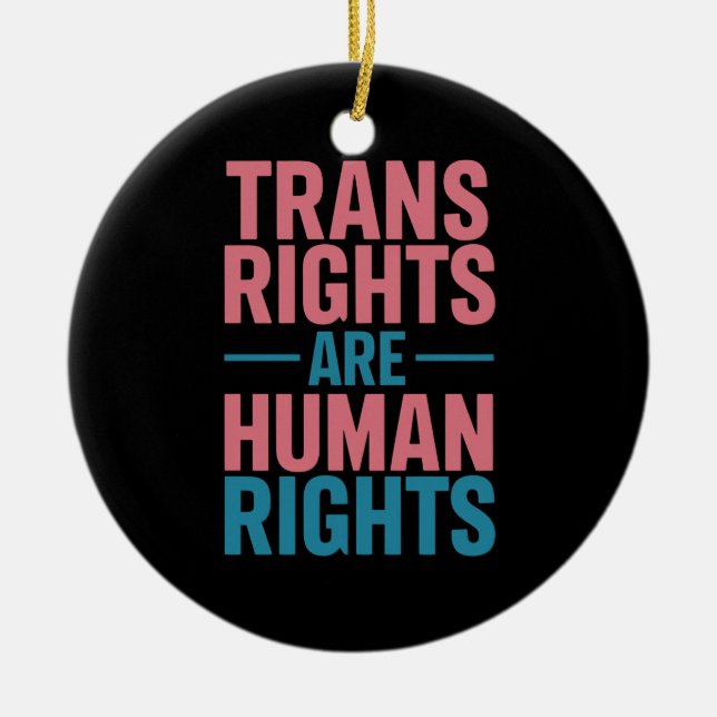 Transrättigheter Är Mänskliga Rättigheter Transper Julgransprydnad Keramik (Framsidan)