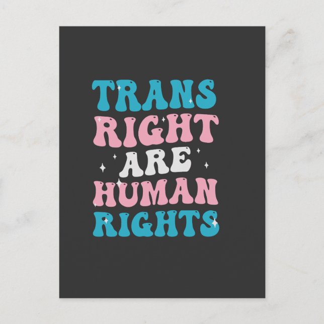 Transrättigheter är mänskliga rättigheter Transper Meddelande Vykort (Framsida)