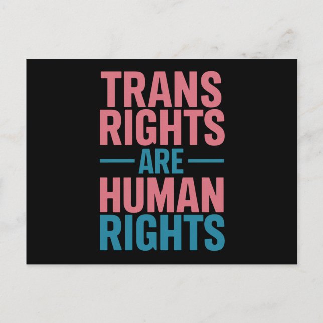 Transrättigheter Är Mänskliga Rättigheter Transper Vykort (Framsida)