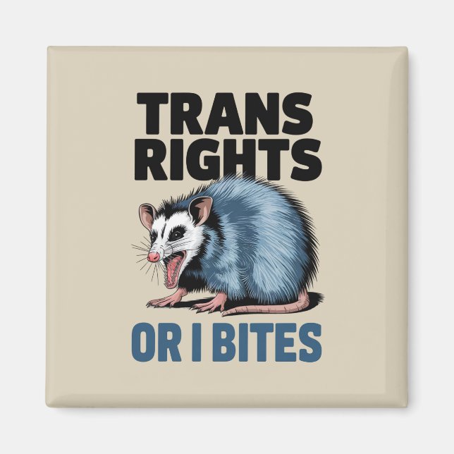 Transrättigheter eller jag bits gay rolig lgbtq-pr magnet (Framsidan)