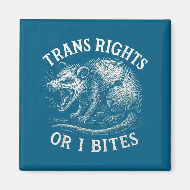 Transrättigheter eller jag bits Roligt transgender Magnet (Framsidan)