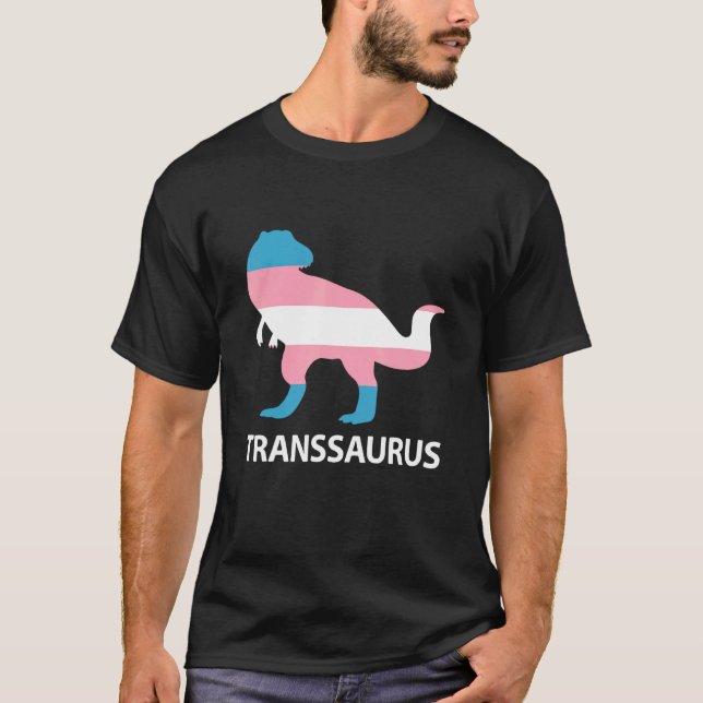 Transsaurus Dinosaur Rex Transexual Transgender Lg T Shirt (Framsida)