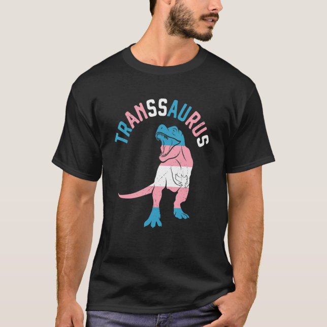 Transsaurus Dinosaur Rex Transexual Transgender Lg T Shirt (Framsida)