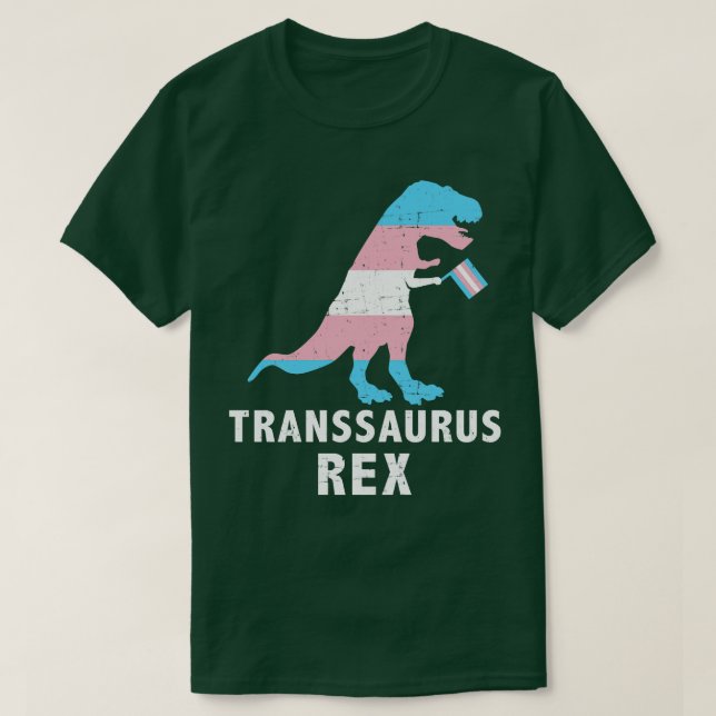 Transsaurus rex dinosaur i transgener för trans. t shirt (Design framsida)