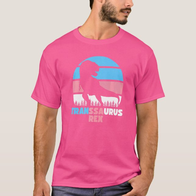 Transsaurus Rex Transgender Flagga for Trans Pride T Shirt (Framsida)