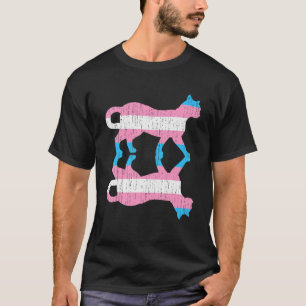 Transsexuellt Pride av animaliska katt i transsexu T Shirt