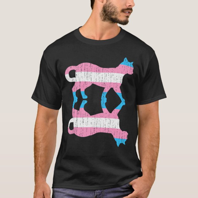 Transsexuellt Pride av animaliska katt i transsexu T Shirt (Framsida)