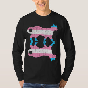 Transsexuellt Pride av animaliska katt i transsexu T Shirt