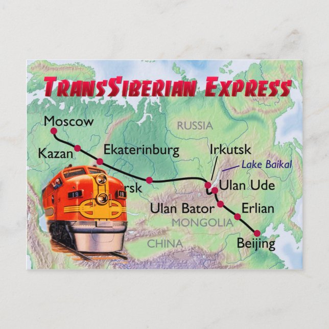 Transsiberisk Express Vykort (Framsida)