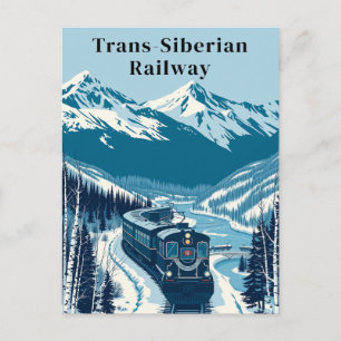 Transsibiriska järnvägen Retro Resa Vykort