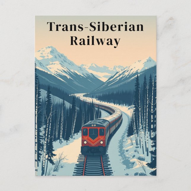 Transsibiriska järnvägen Vintage Resa Vykort (Framsida)