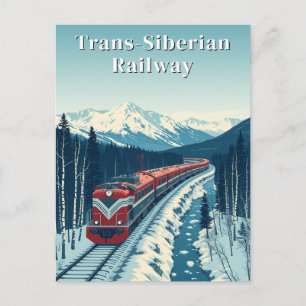Transsibiriska järnvägen Vintage Resa Vykort