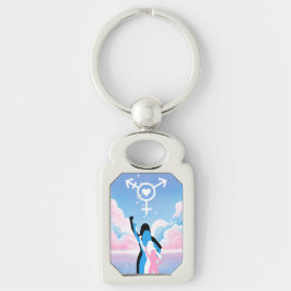 Transsignalen Rektangulärt Silverfärgad Nyckelring