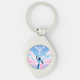 Transsignalen Swirl Silverfärgad Nyckelring