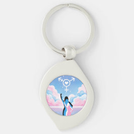 Transsignalen Swirl Silverfärgad Nyckelring