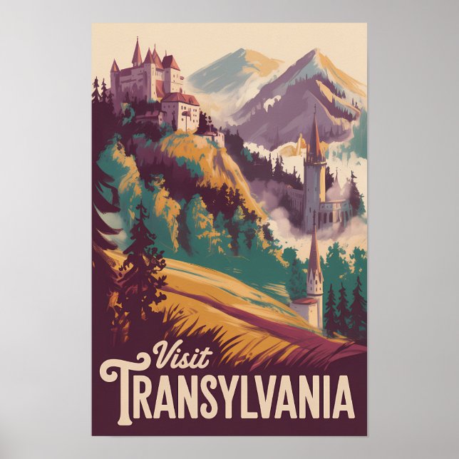 Transsylvanien Landskapsillustration Resa Konst Poster (Framsidan)