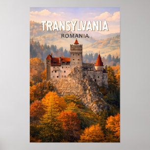 Transsylvanien Rumänien Illustration Resa Konst Vi Poster