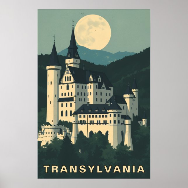 Transsylvanien Rumänien Resa Gotiskt Slott Poster (Framsidan)