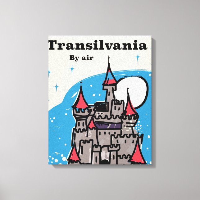 Transsylvanien Slott vintage reserklipp Canvastryck (Framsida)