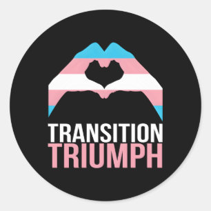 TransThe Transition Triumph Transgender Pride Flag Runt Klistermärke